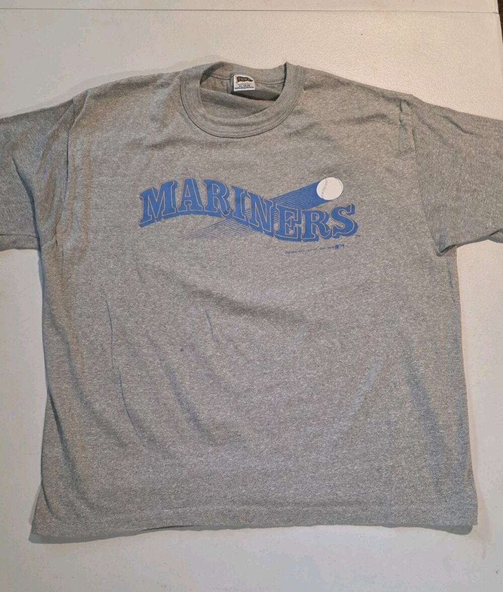 Vintage 1987 Seattle Mariners Baseball T Shirt Gray USA Made XL 46-48